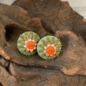 Vintage button earrings